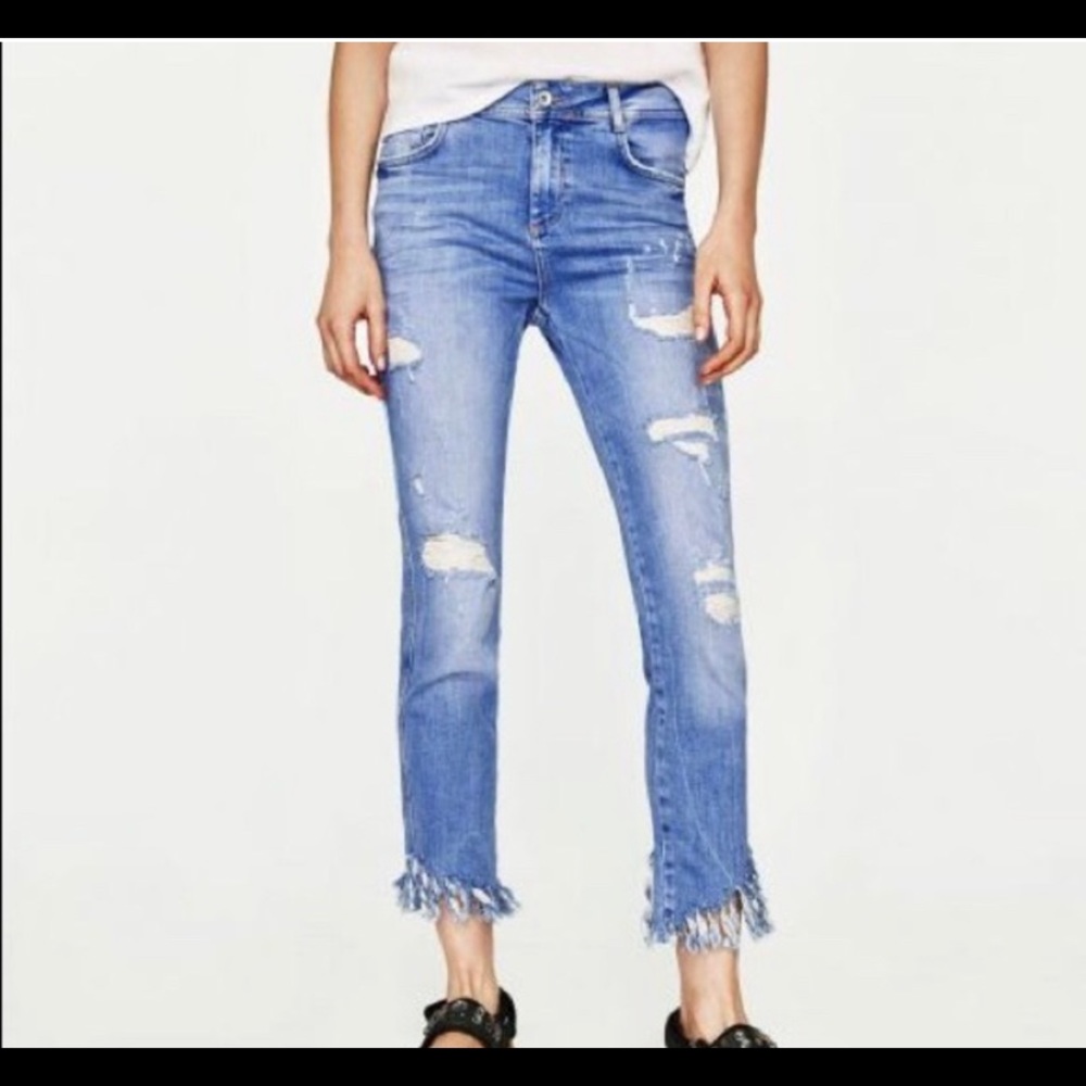 Zara Trafaluc Denimwear frayed jeans